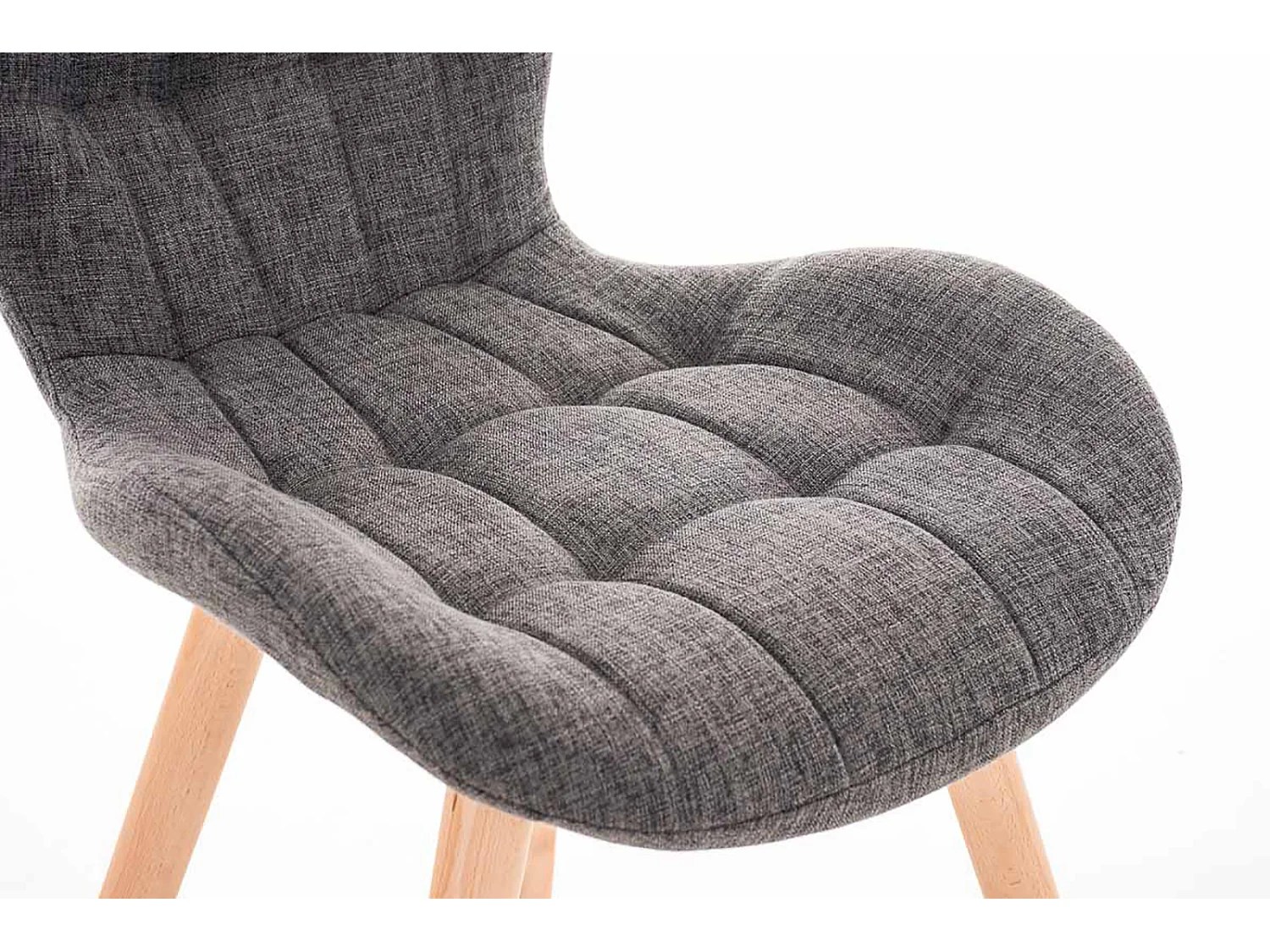 Lot de 4  chaise salle à manger - Tissu - Gris clair - Elda