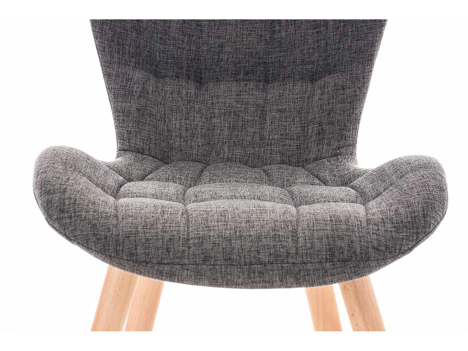 Lot de 4  chaise salle à manger - Tissu - Gris clair - Elda