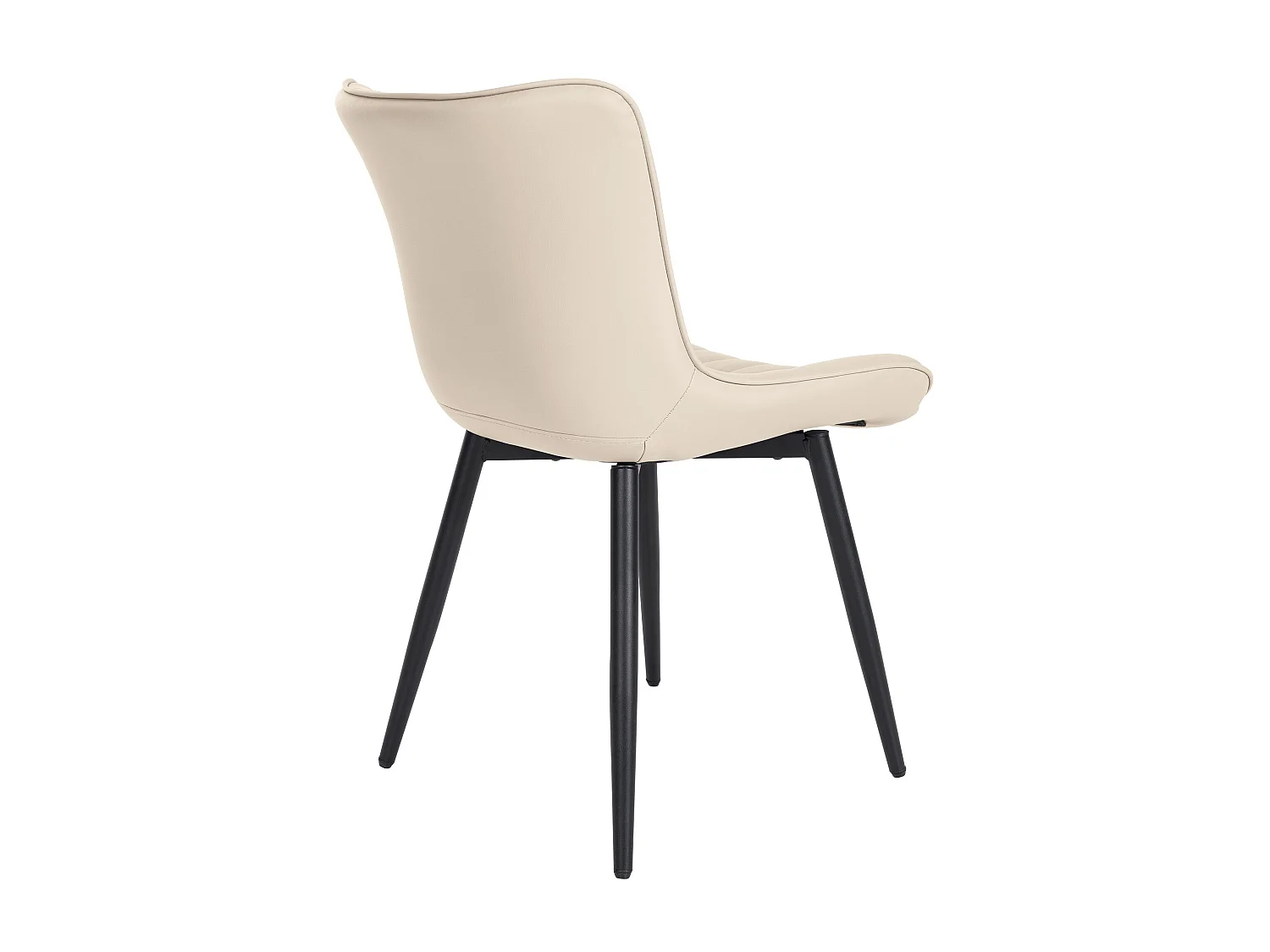 Lot de 2  chaise salle à manger - Similicuir - Crème - Largo