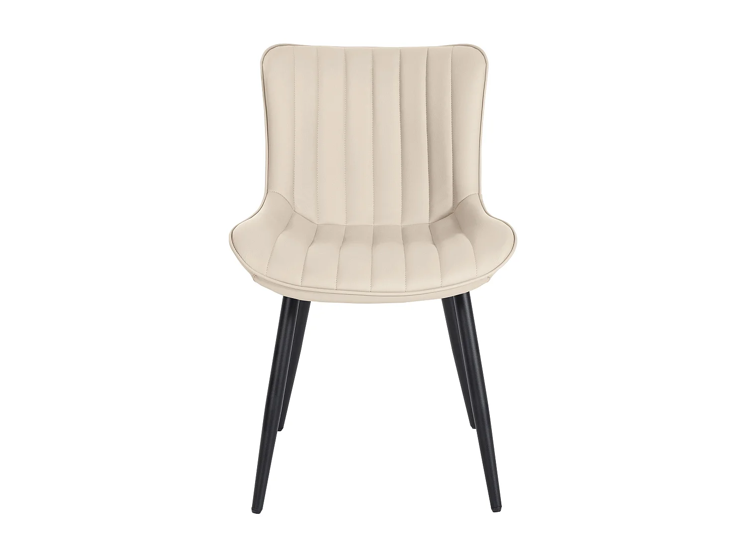 Lot de 2  chaise salle à manger - Similicuir - Crème - Largo