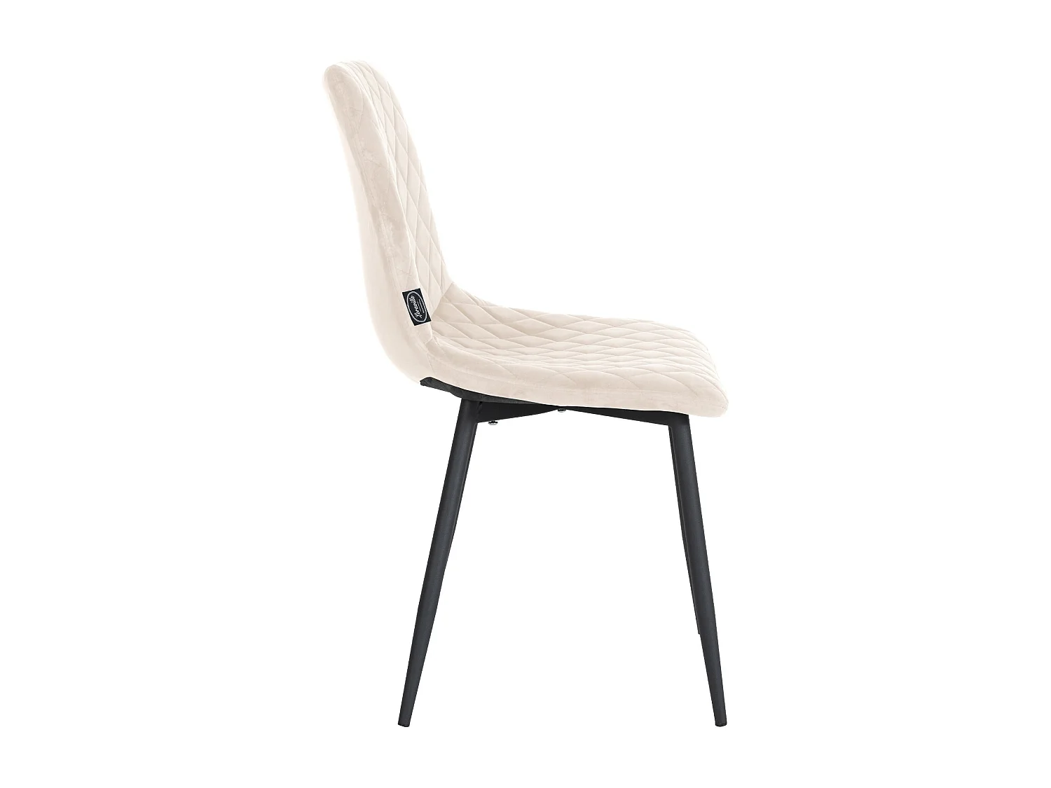 Lot de 4  chaise salle à manger - Velours - Crème - Telde