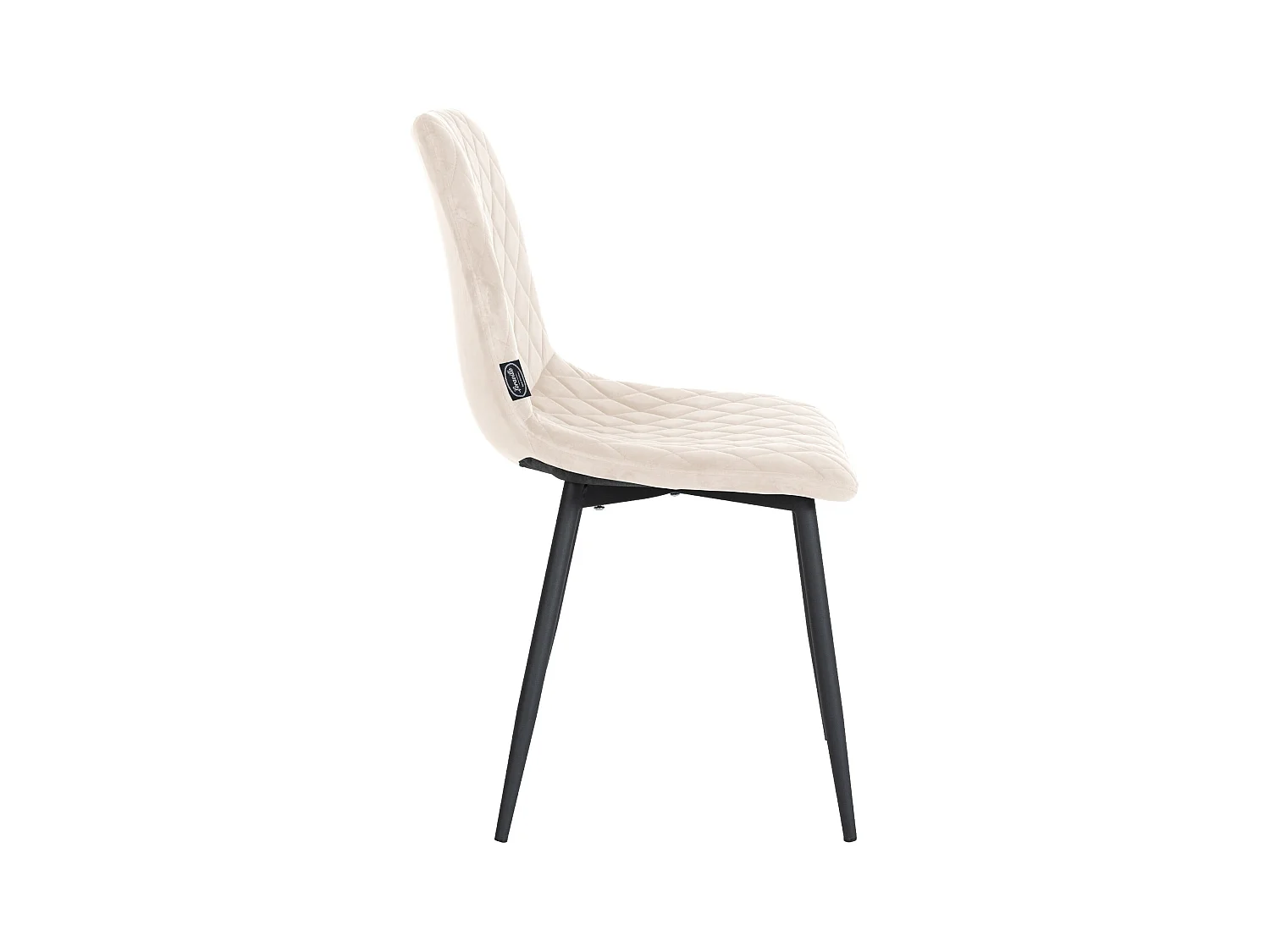 Lot de 4  chaise salle à manger - Velours - Crème - Telde