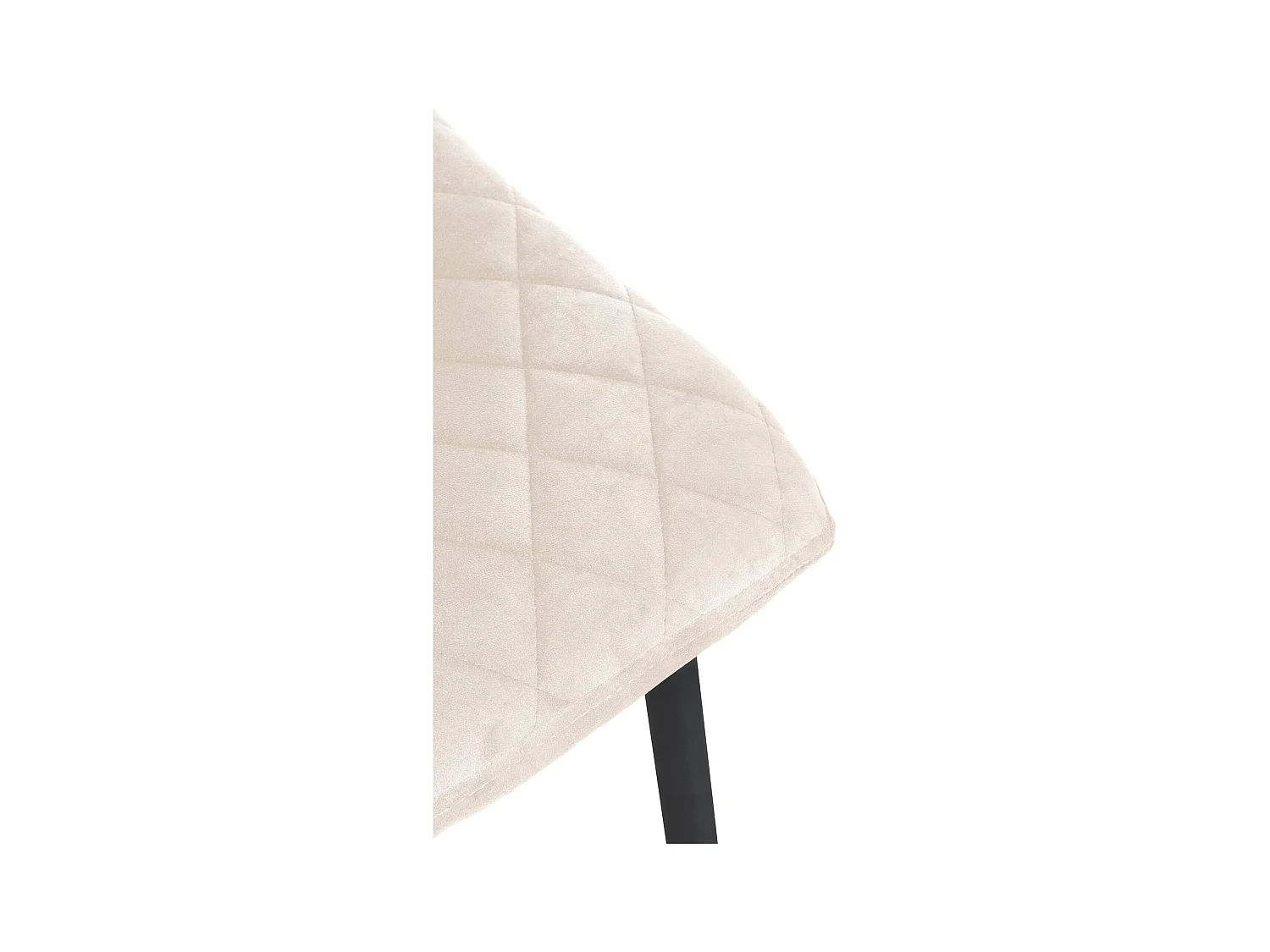 Lot de 4  chaise salle à manger - Velours - Crème - Telde
