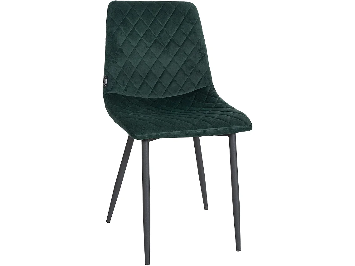 Eetkamerstoelen - Fluweel & Metaal mat zwart - donkergroen - Telde