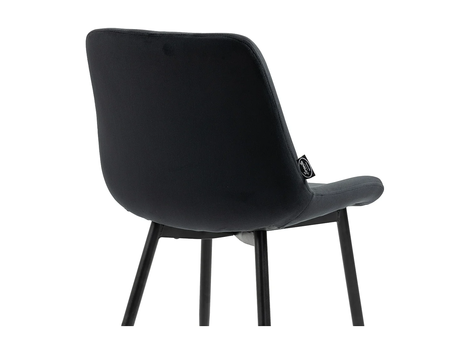 Lot de 4  chaise salle à manger - Velours - Noir - Victoria