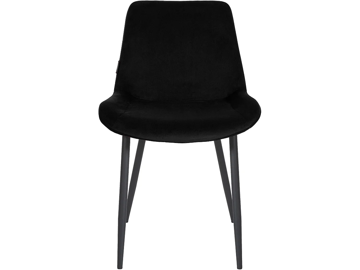 Lot de 4  chaise salle à manger - Velours & Blanc - Noir - Victoria