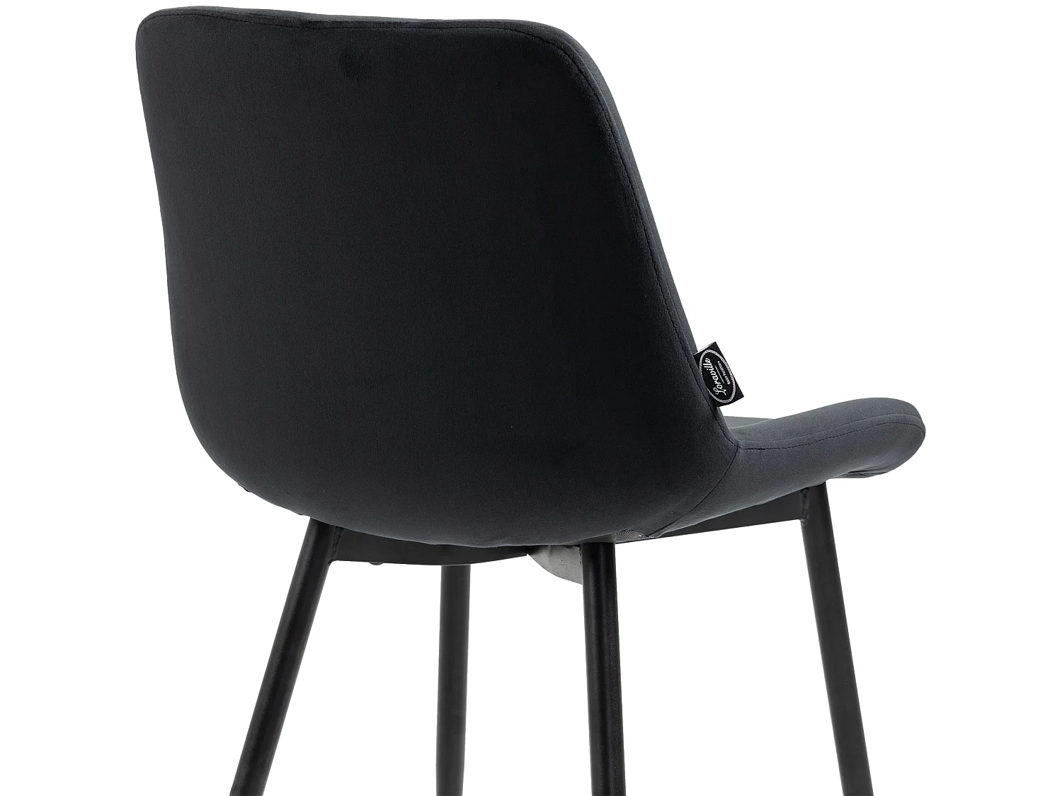 Lot de 4  chaise salle à manger - Velours & Blanc - Noir - Victoria