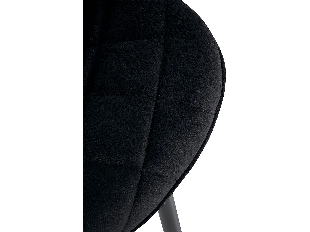 Lot de 4  chaise salle à manger - Velours & Blanc - Noir - Springs