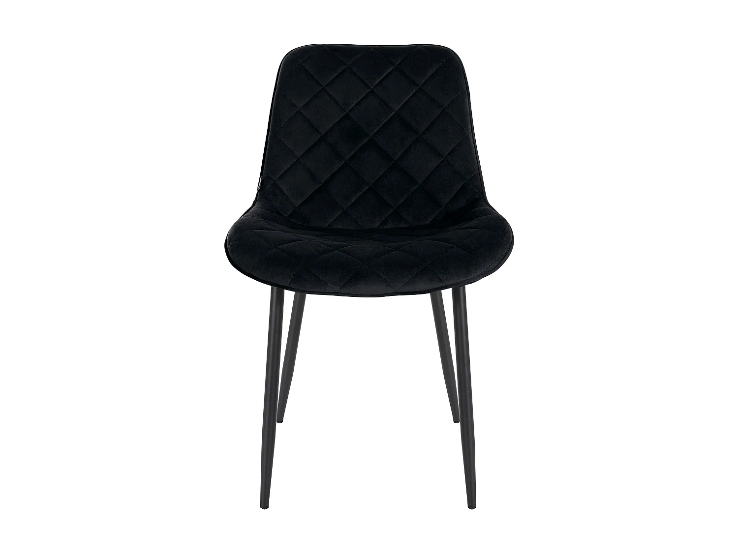 Lot de 4  chaise salle à manger - Velours & Blanc - Noir - Springs