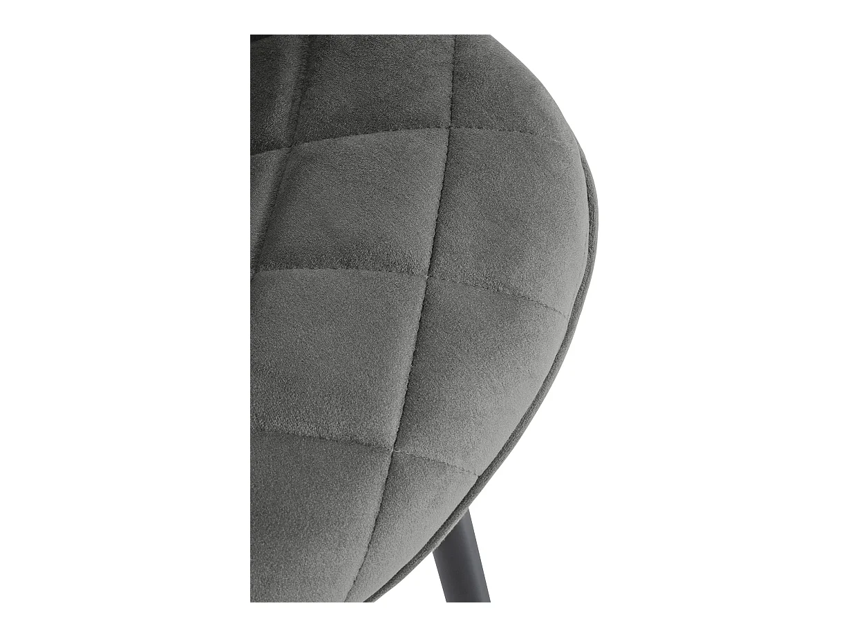 Lot de 4  chaise salle à manger - Velours & Blanc - Gris - Springs