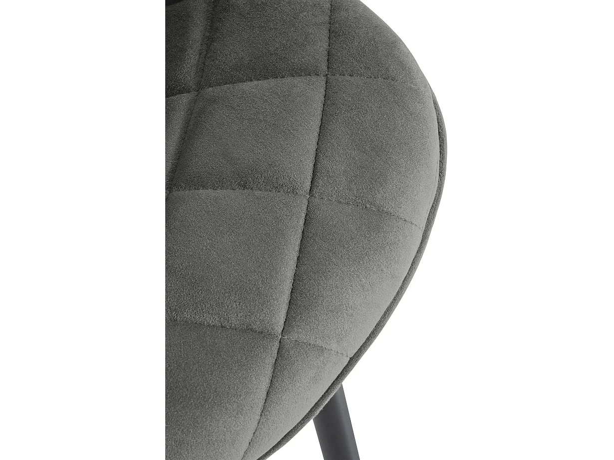 Lot de 4  chaise salle à manger - Velours & Blanc - Gris - Springs