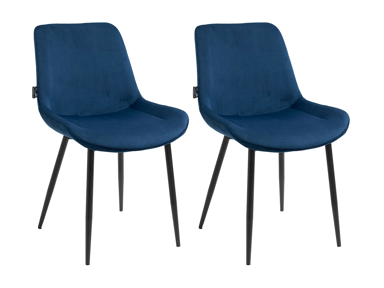 Lot de 2  chaise salle à manger - Velours - Bleu - Victoria