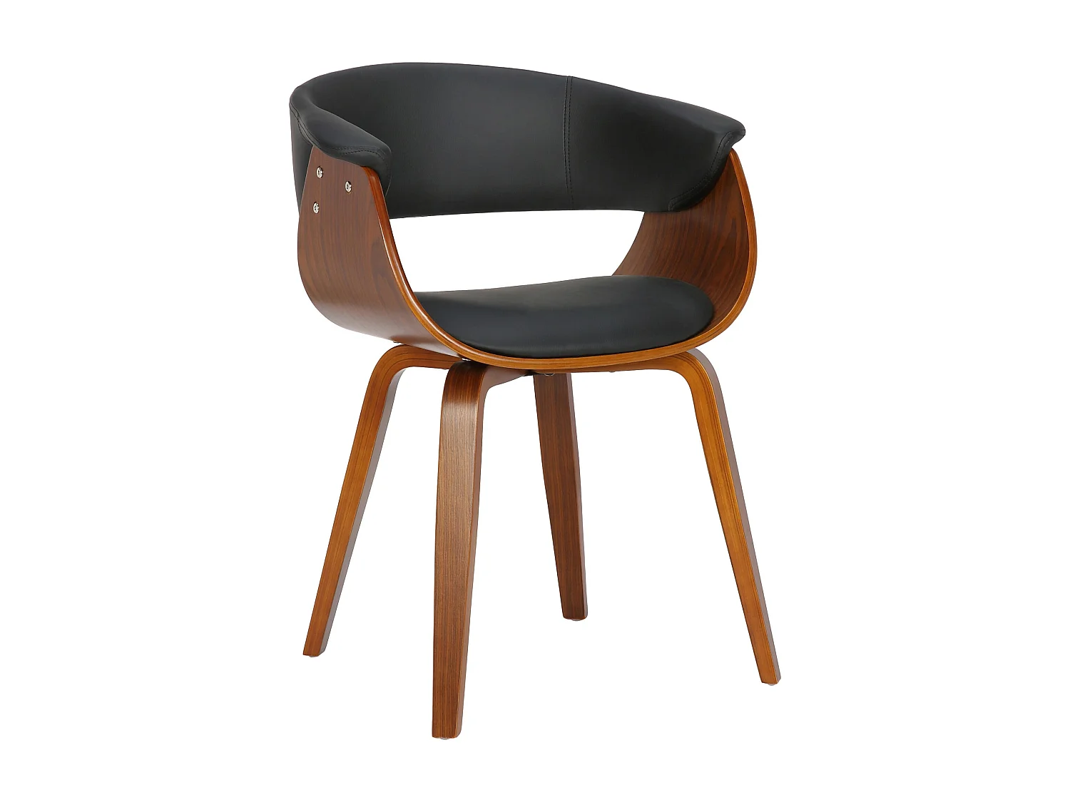 Lot de 2  chaise salle à manger - Bois - Noir - Bruce