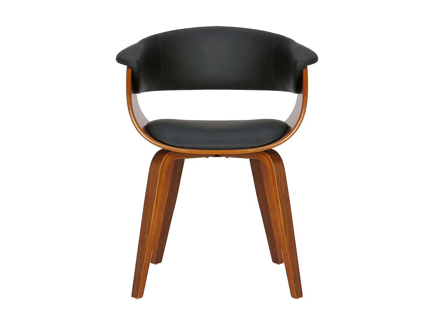 Lot de 2  chaise salle à manger - Bois - Noir - Bruce