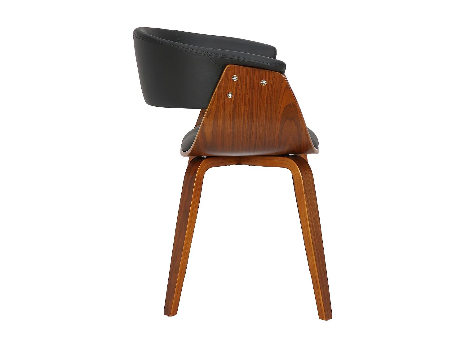 Lot de 2  chaise salle à manger - Bois - Noir - Bruce