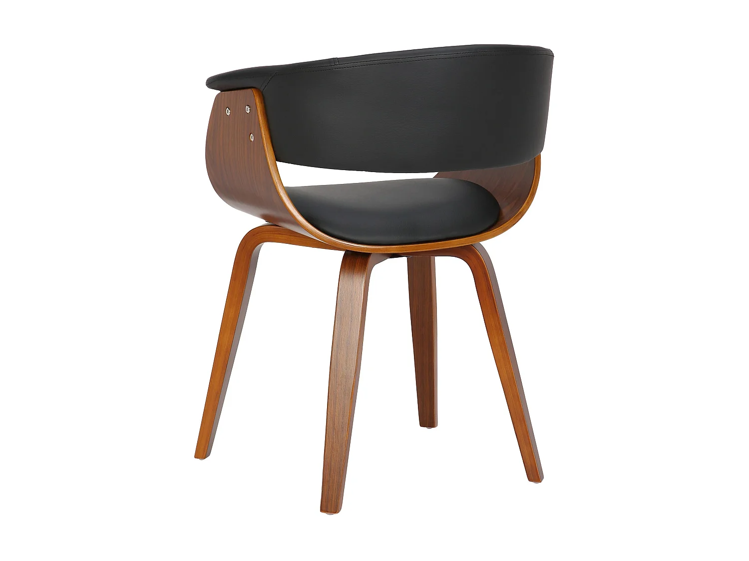 Lot de 2  chaise salle à manger - Bois - Noir - Bruce