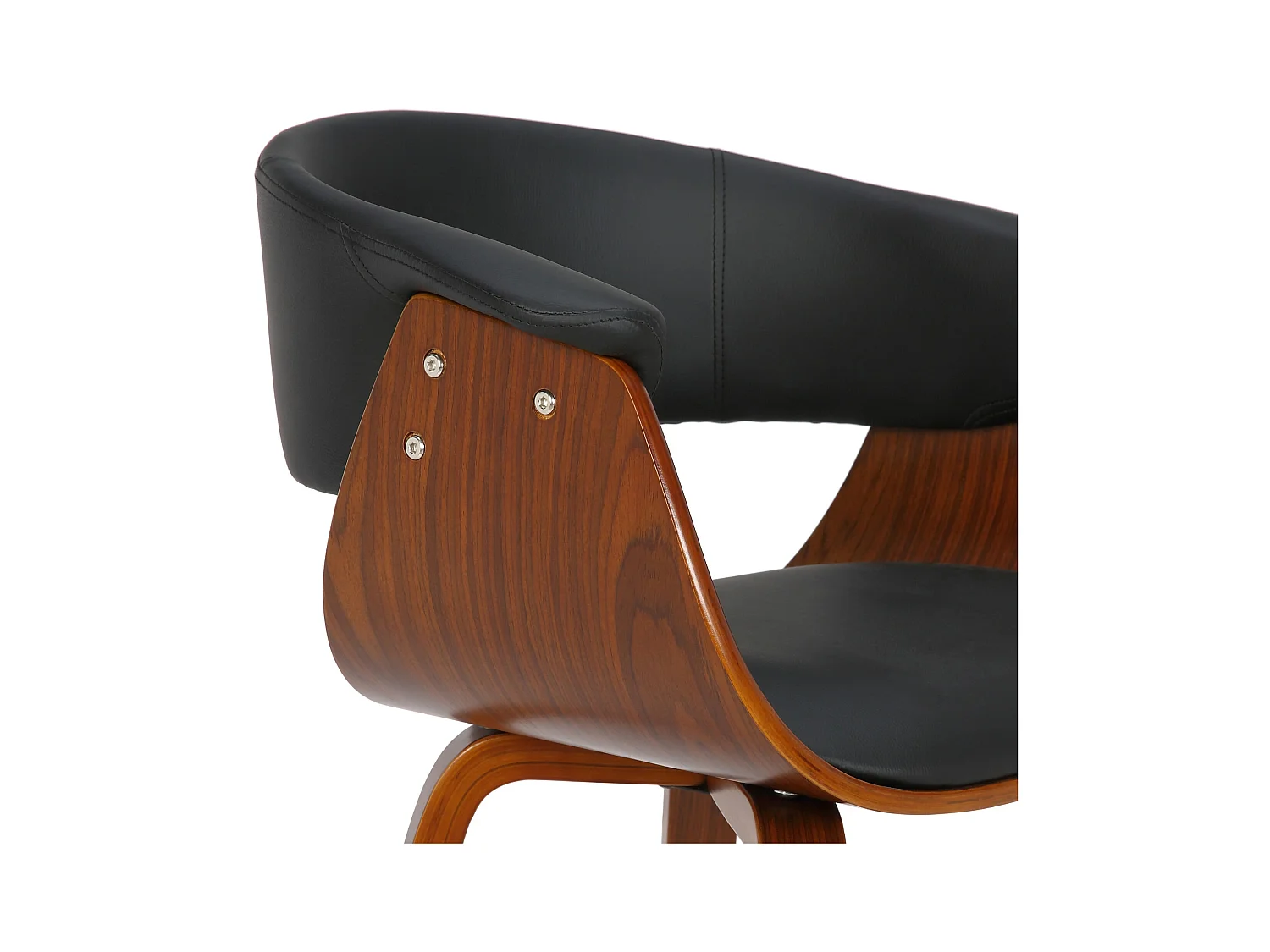 Lot de 2  chaise salle à manger - Bois - Noir - Bruce