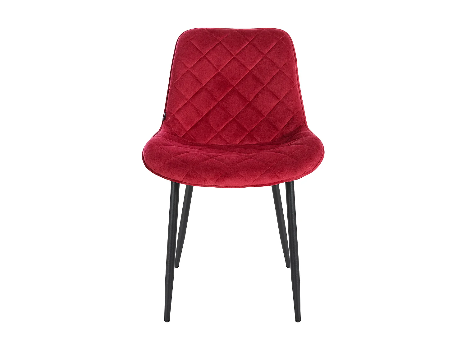 Lot de 4  chaise salle à manger - Velours & Blanc - Rouge - Springs