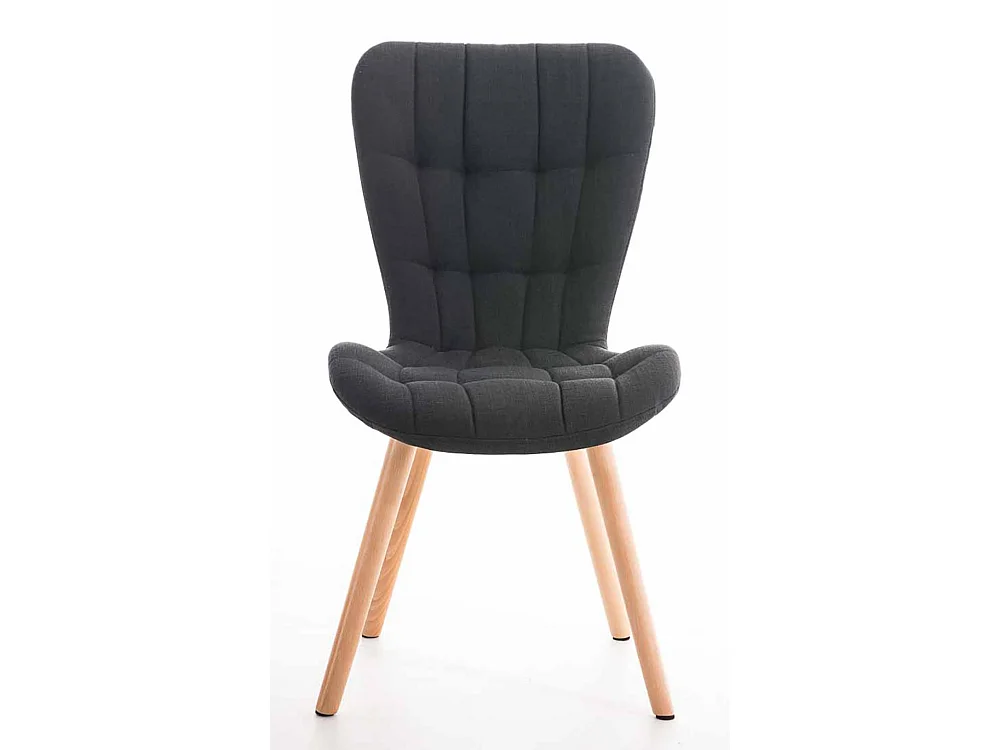 Lot de 4  chaise salle à manger - Tissu - Noir - Elda