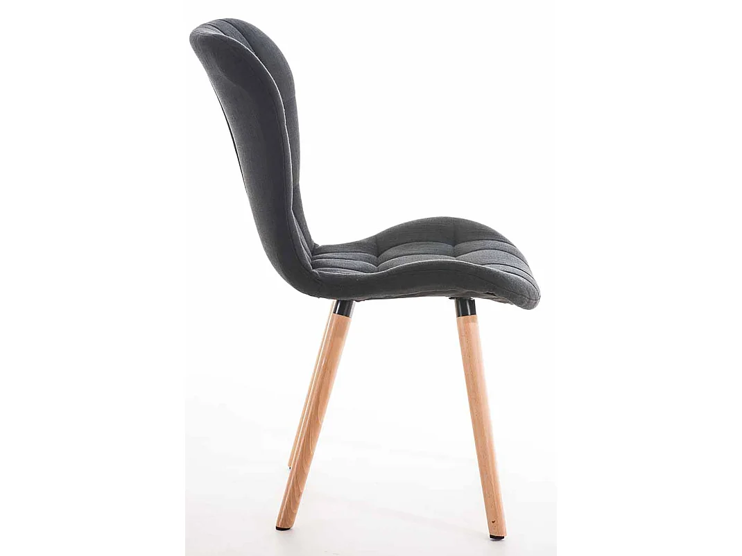 Lot de 4  chaise salle à manger - Tissu - Noir - Elda