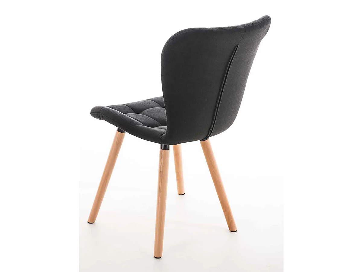 Lot de 4  chaise salle à manger - Tissu - Noir - Elda