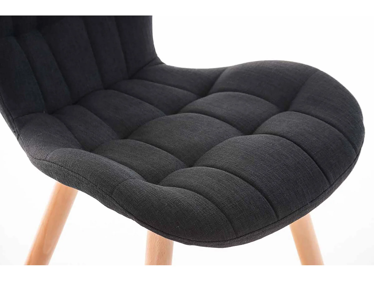 Lot de 4  chaise salle à manger - Tissu - Noir - Elda