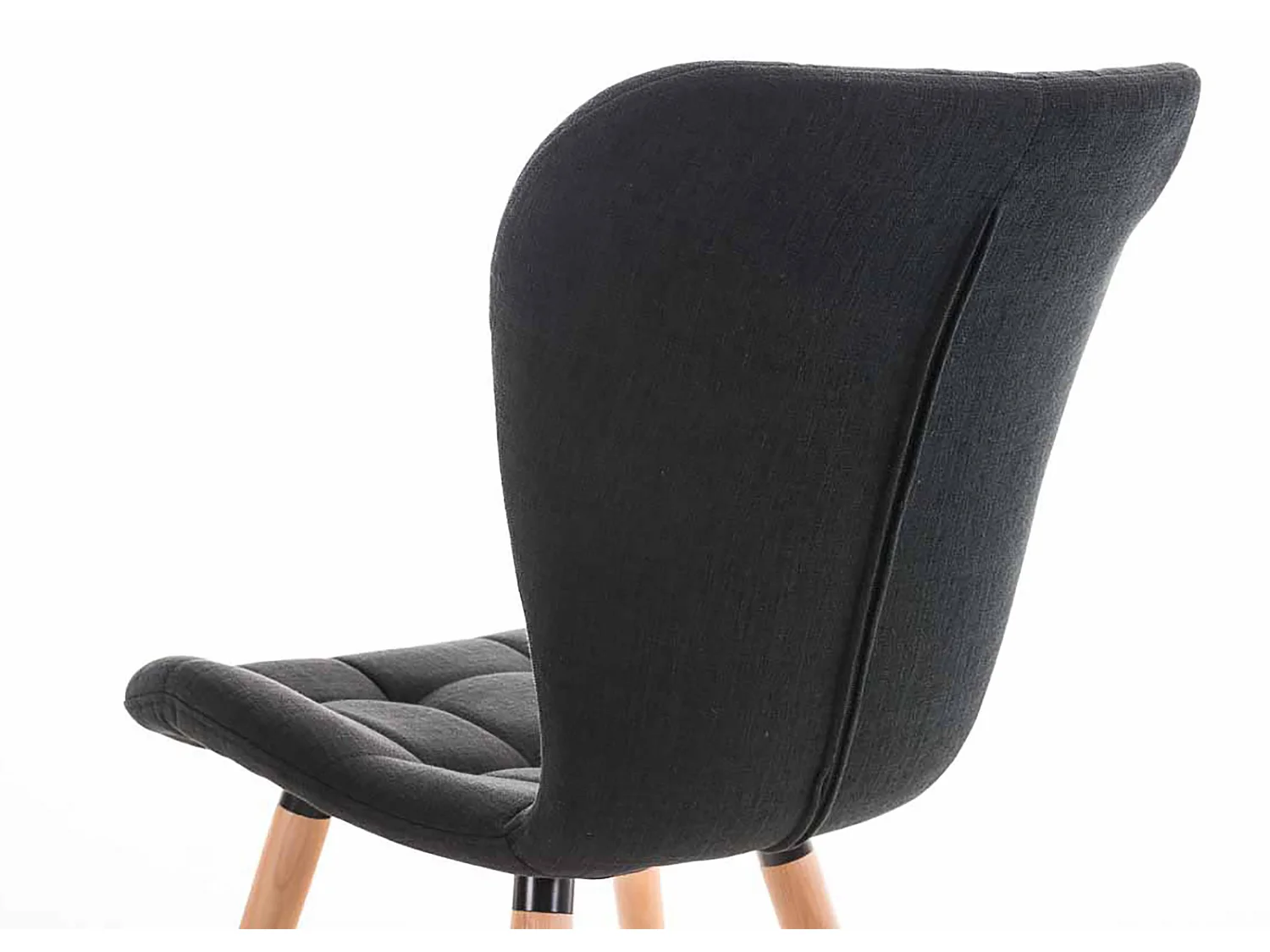 Lot de 4  chaise salle à manger - Tissu - Noir - Elda