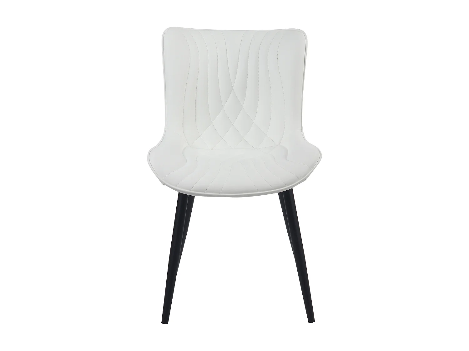 Lot de 2  chaise salle à manger - Similicuir - Blanc - Brady