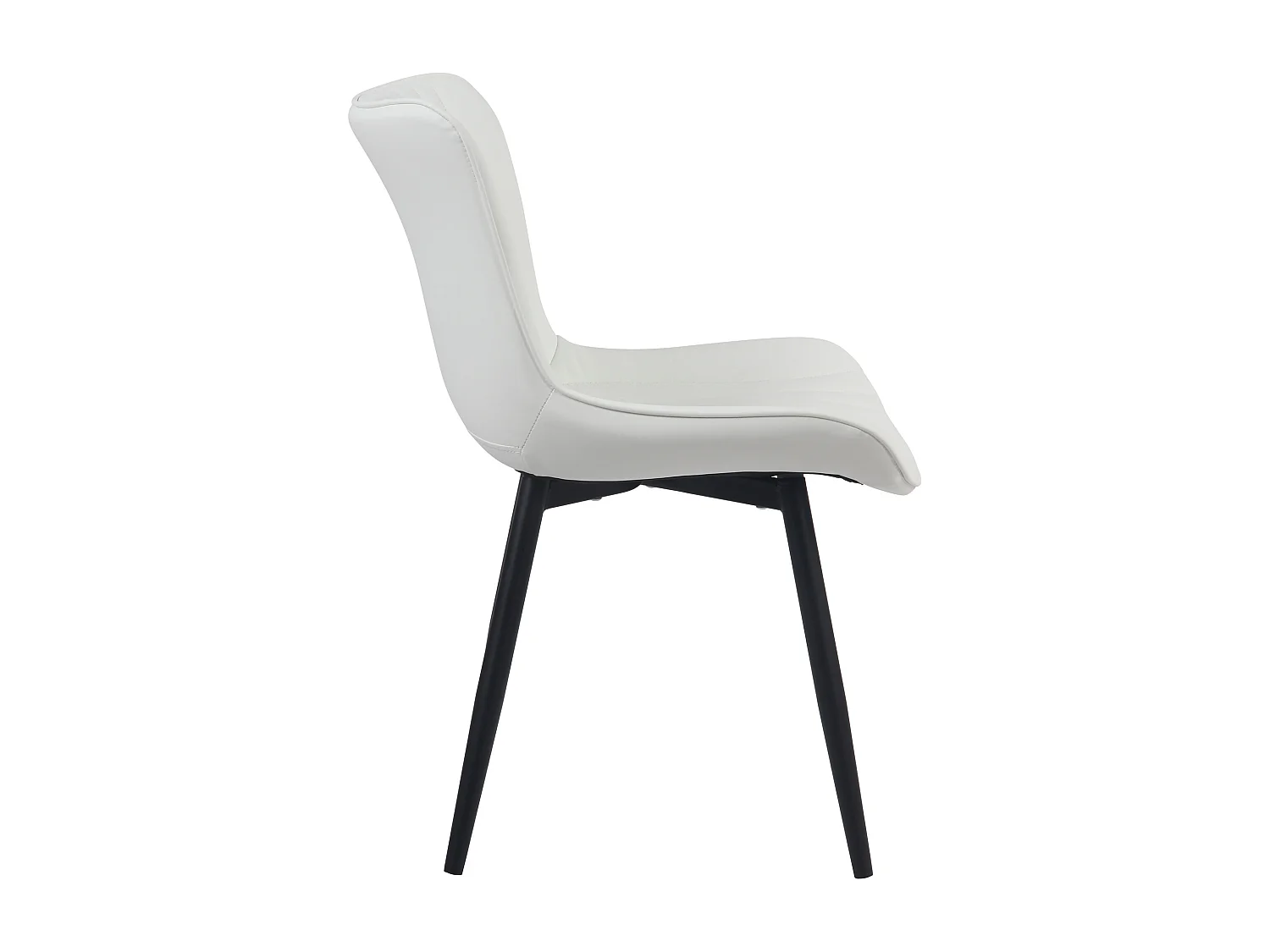 Lot de 2  chaise salle à manger - Similicuir - Blanc - Brady