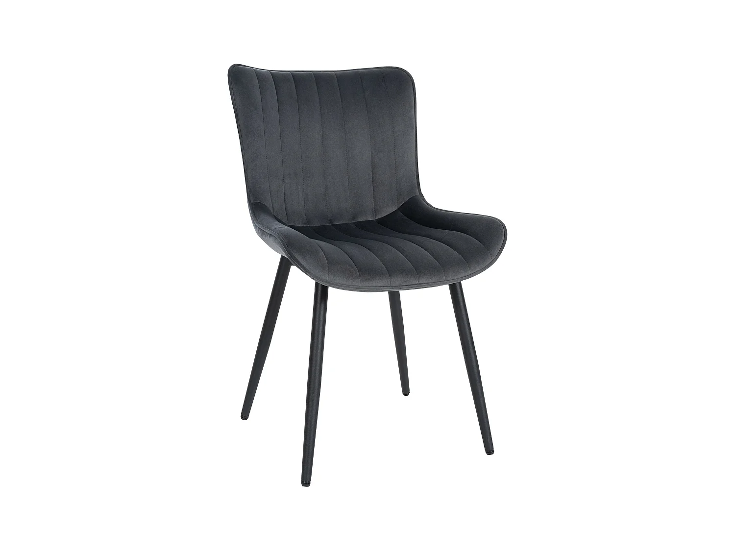 chaise salle à manger - Velours - Gris foncé - Largo