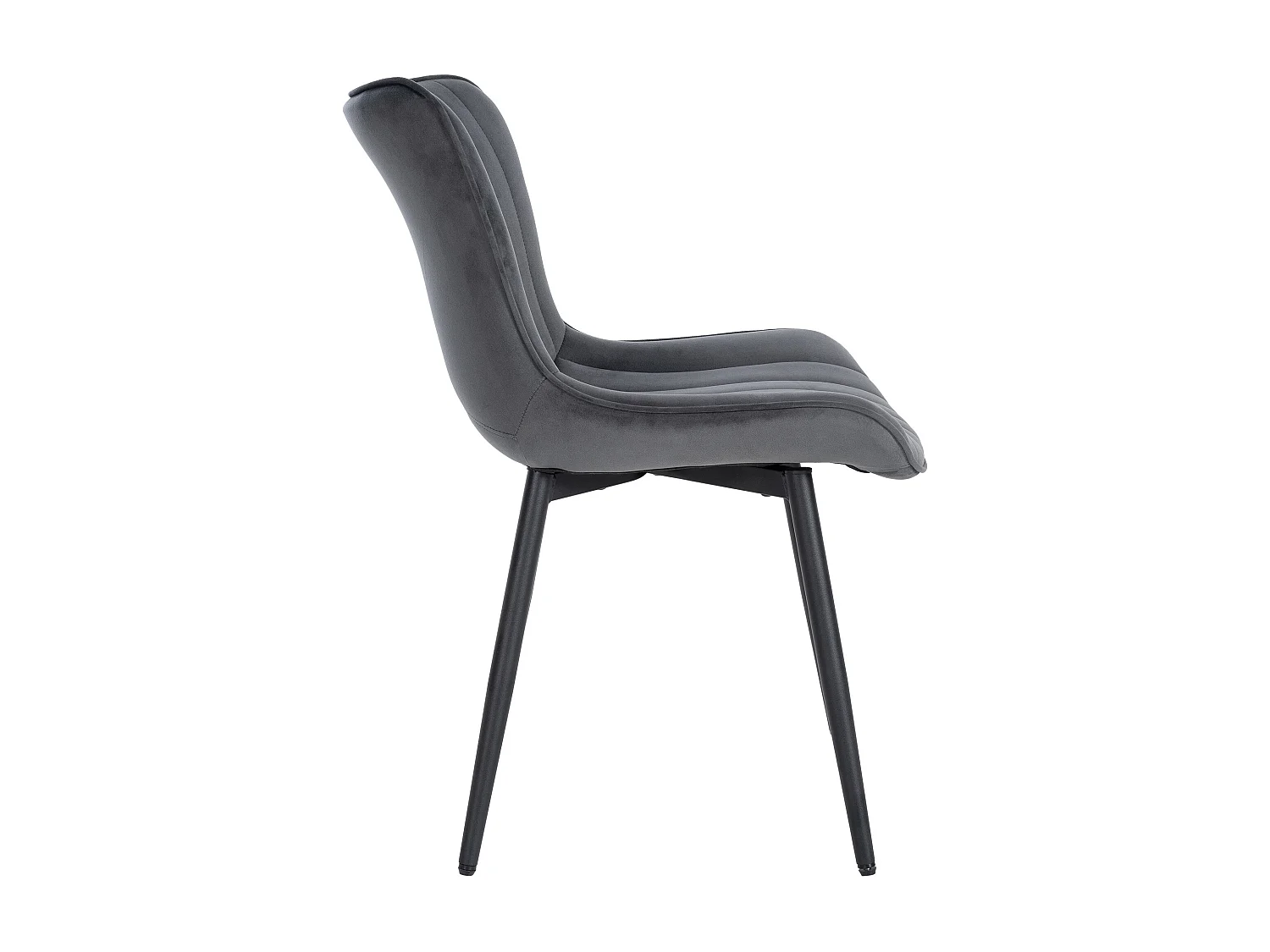 chaise salle à manger - Velours - Gris foncé - Largo