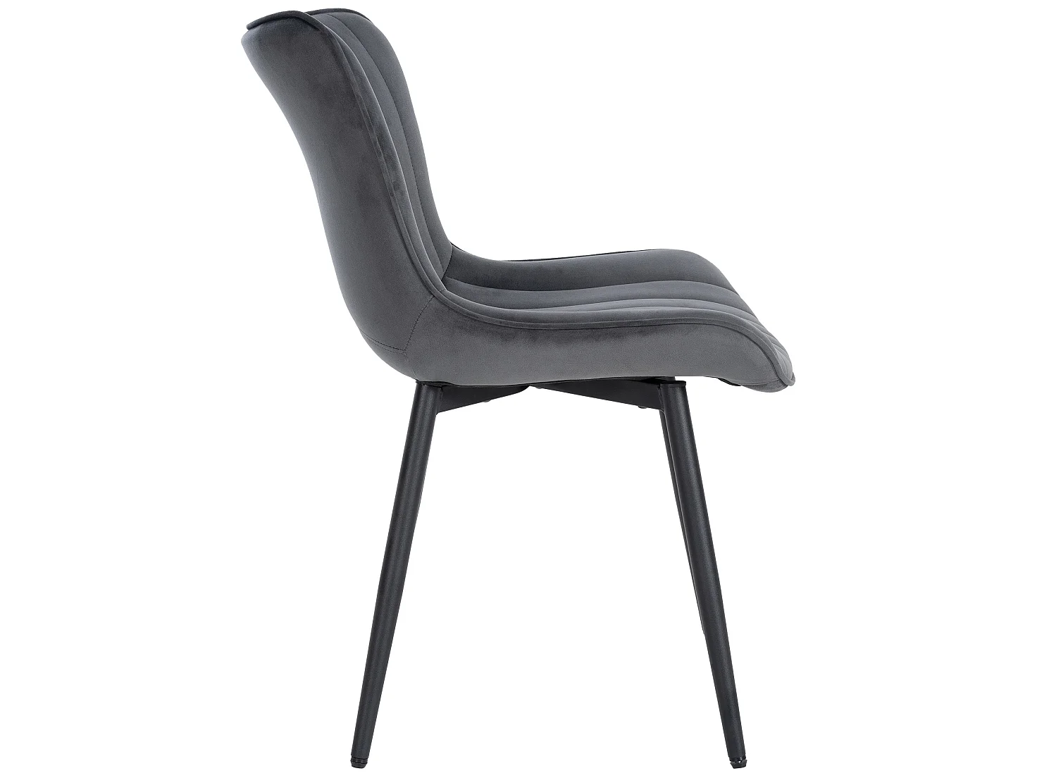chaise salle à manger - Velours - Gris foncé - Largo