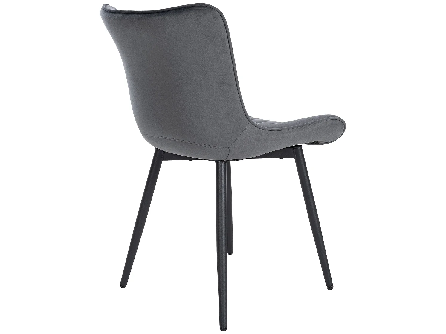 chaise salle à manger - Velours - Gris foncé - Largo