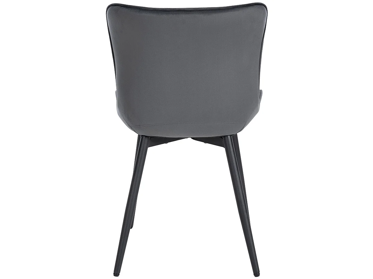 chaise salle à manger - Velours - Gris foncé - Largo