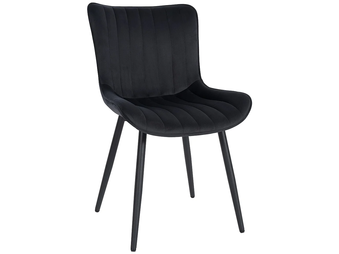 chaise salle à manger - Velours - Noir - Largo