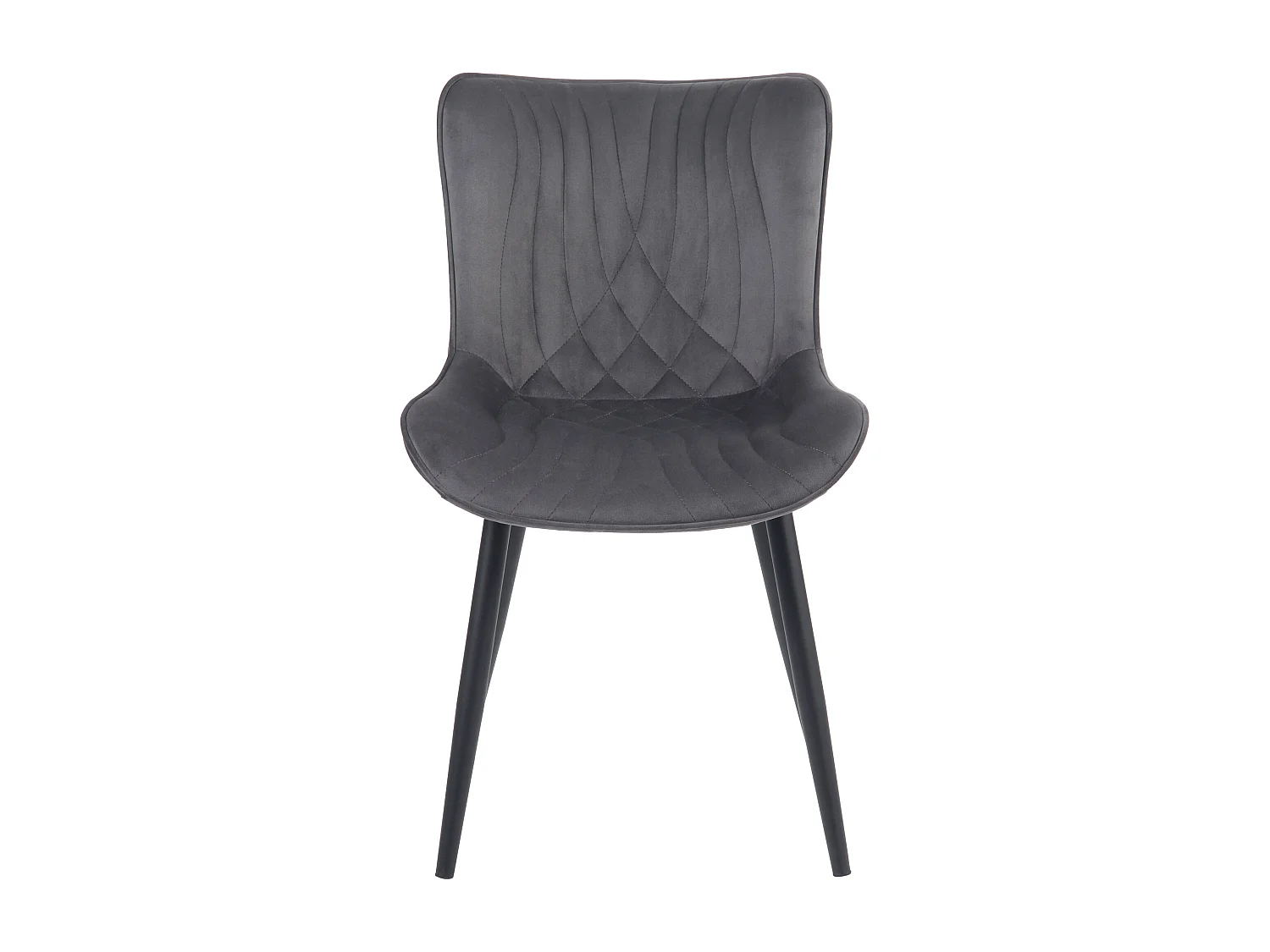 Lot de 2  chaise salle à manger - Velours - Gris foncé - Brady