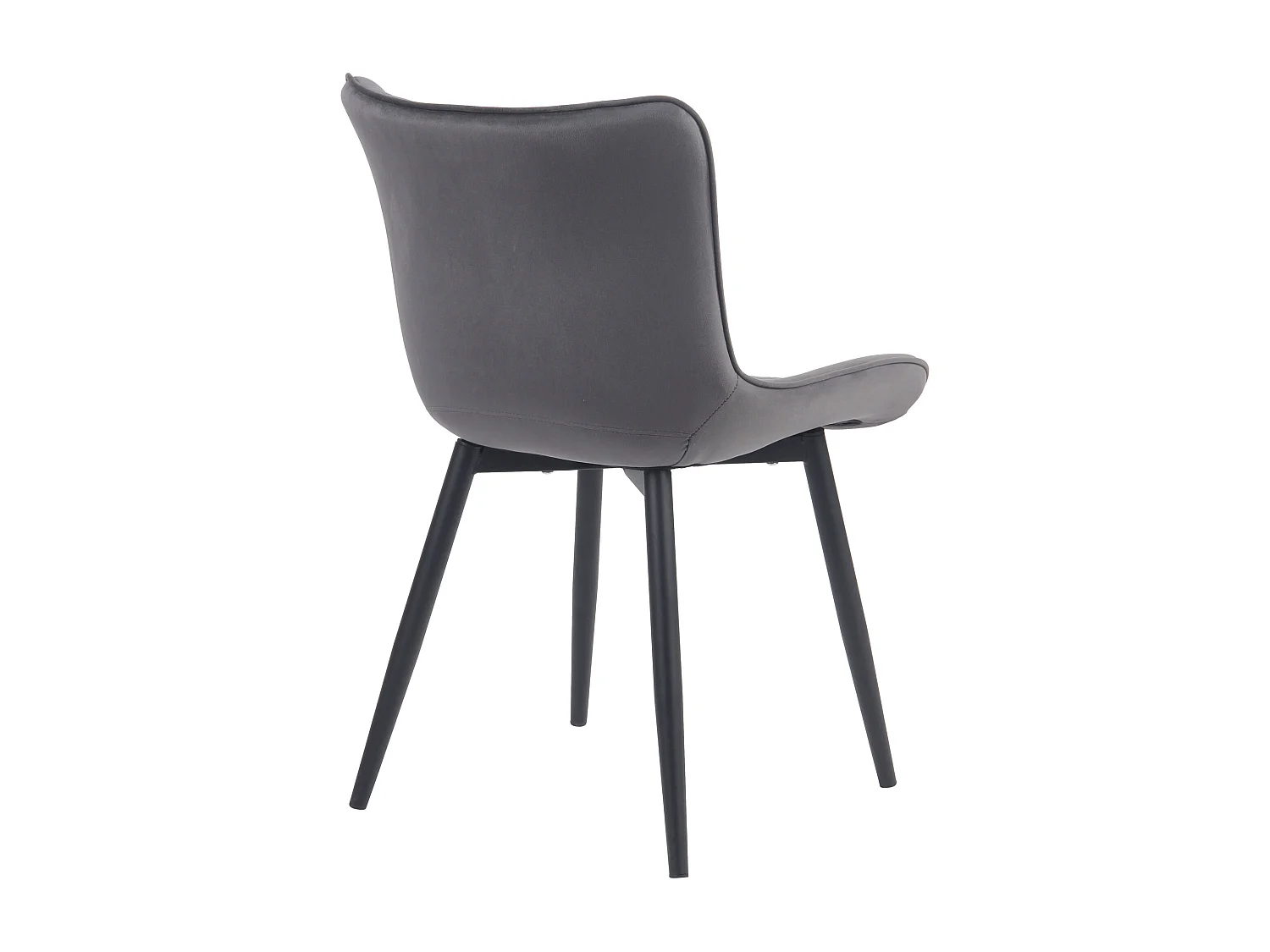 Lot de 2  chaise salle à manger - Velours - Gris foncé - Brady