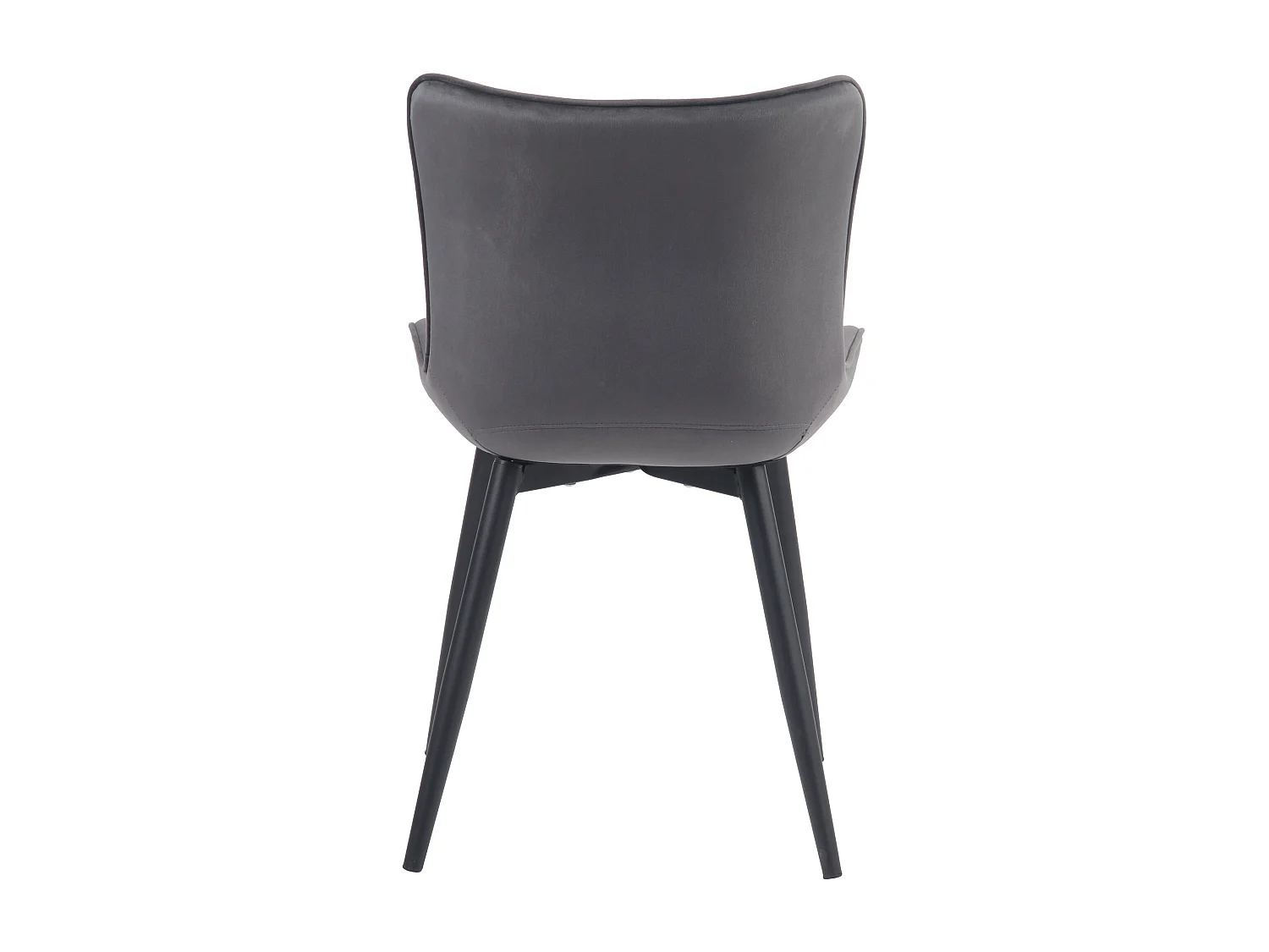 Lot de 2  chaise salle à manger - Velours - Gris foncé - Brady