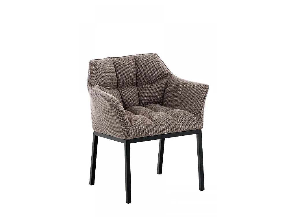 Chaise salle à manger - Tissu & Métal - Marron terre - Octavia