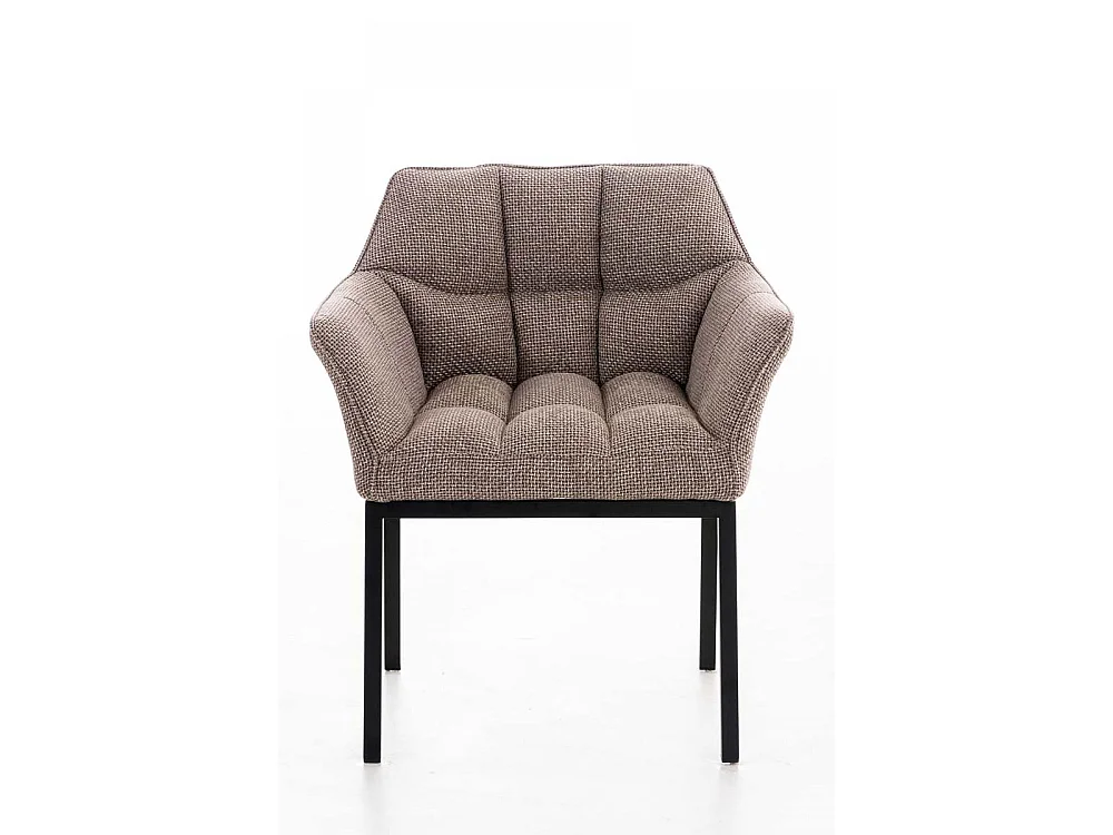 Chaise salle à manger - Tissu & Métal - Marron terre - Octavia