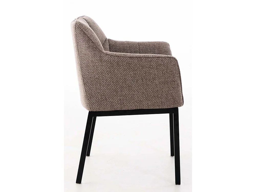 Chaise salle à manger - Tissu & Métal - Marron terre - Octavia