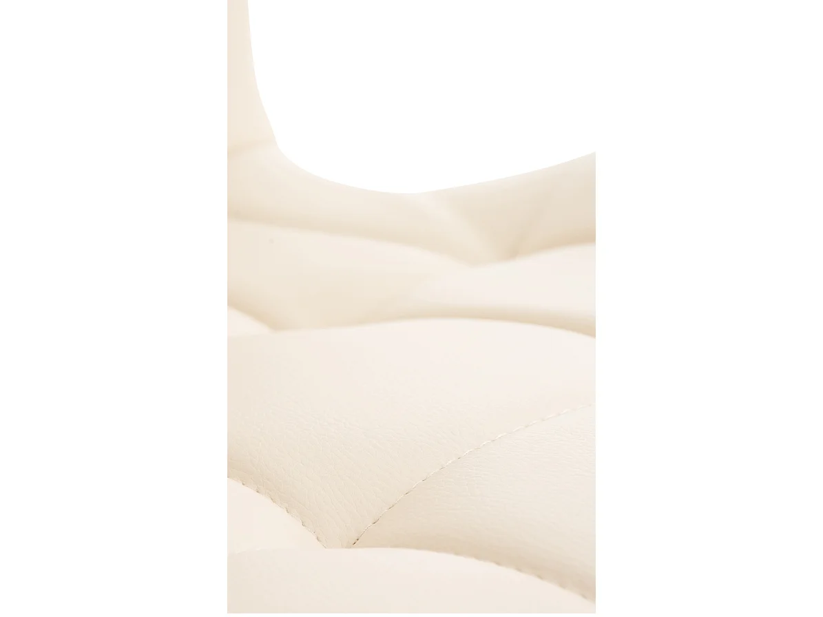 chaise salle à manger - Similicuir & Noyer - Crème - Elda