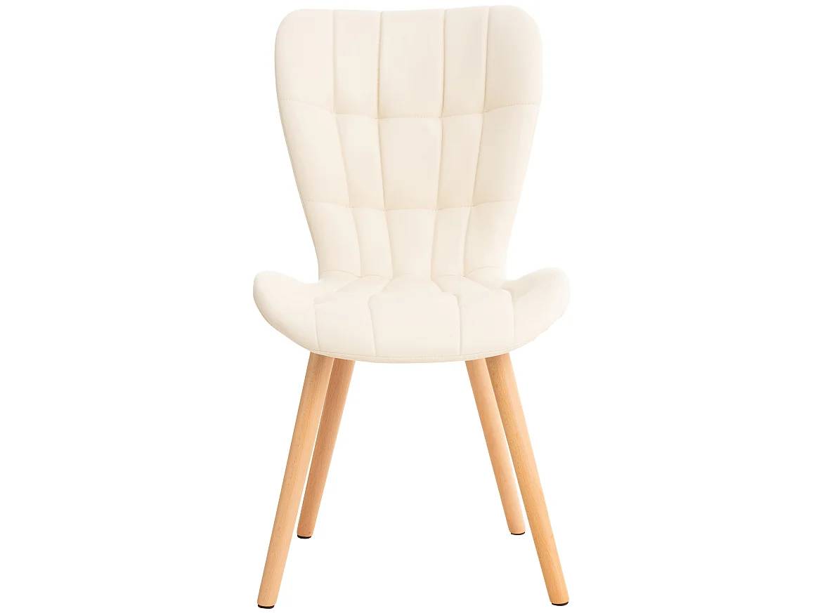 chaise salle à manger - Similicuir & Nature - Crème - Elda
