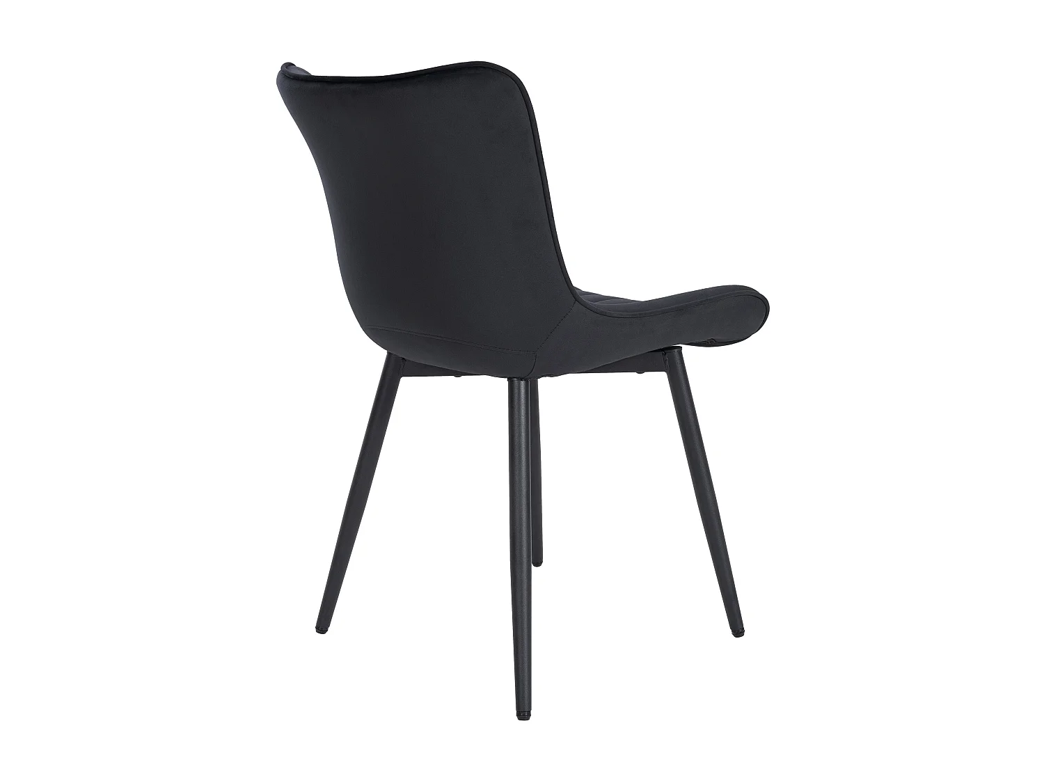 Lot de 2  chaise salle à manger - Velours - Noir - Largo