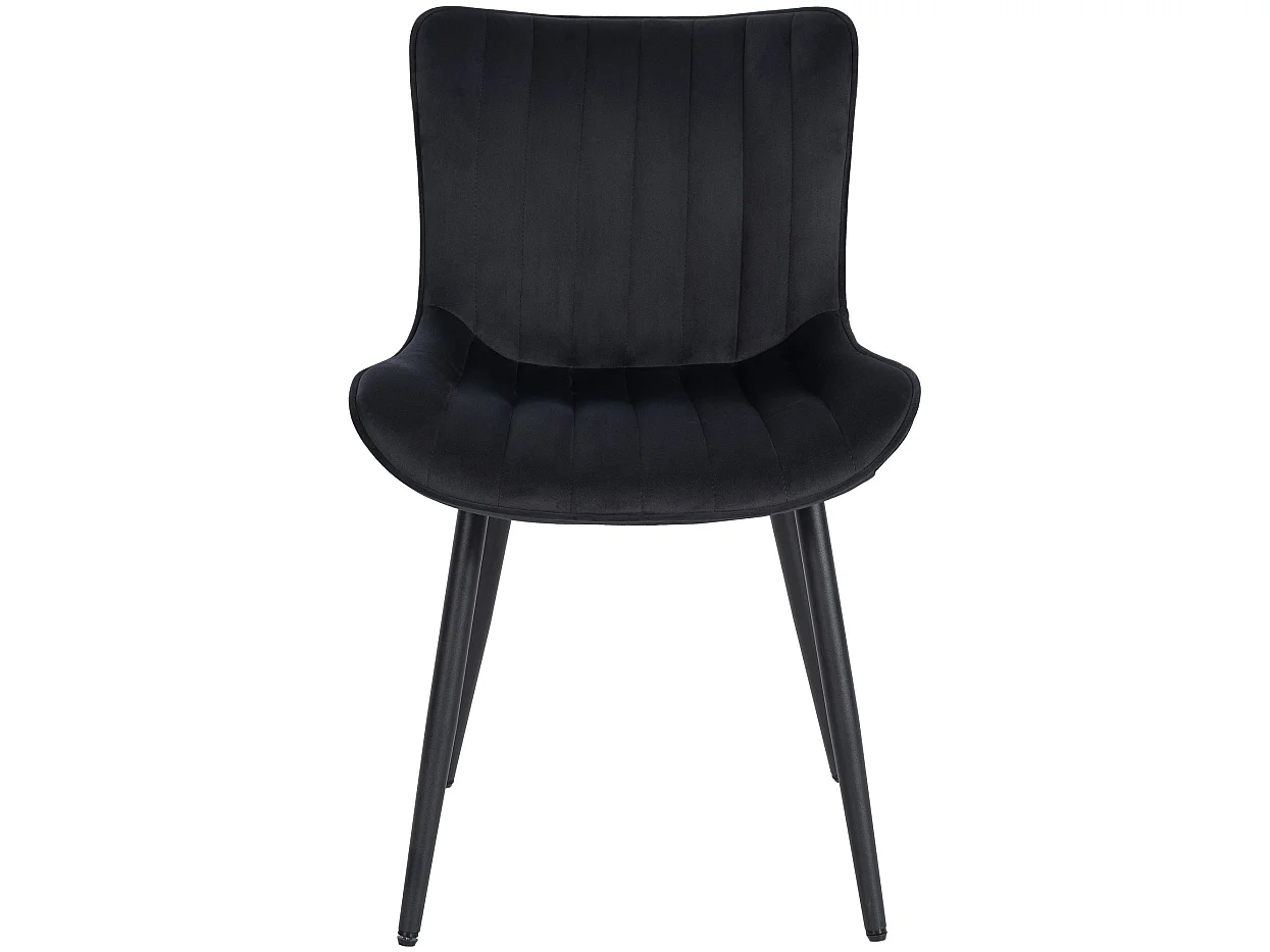 Lot de 2  chaise salle à manger - Velours - Noir - Largo