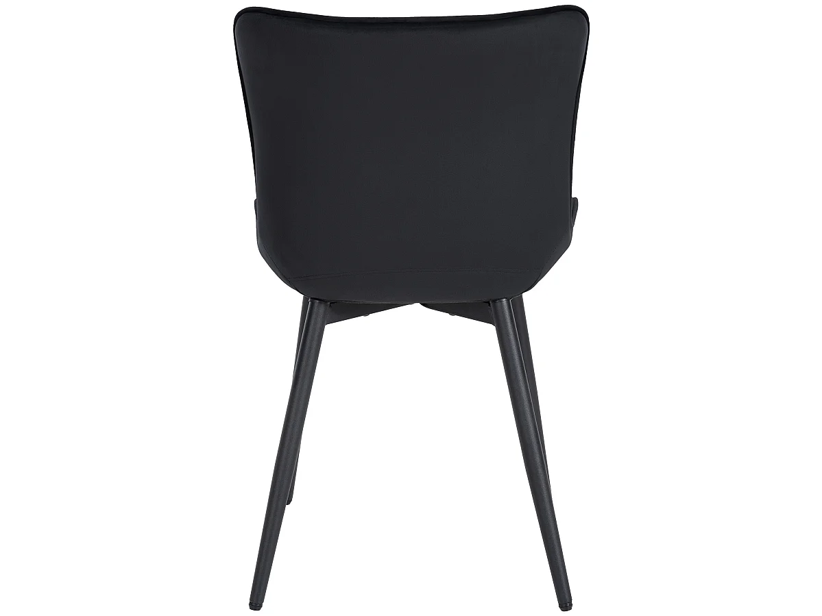Lot de 2  chaise salle à manger - Velours - Noir - Largo