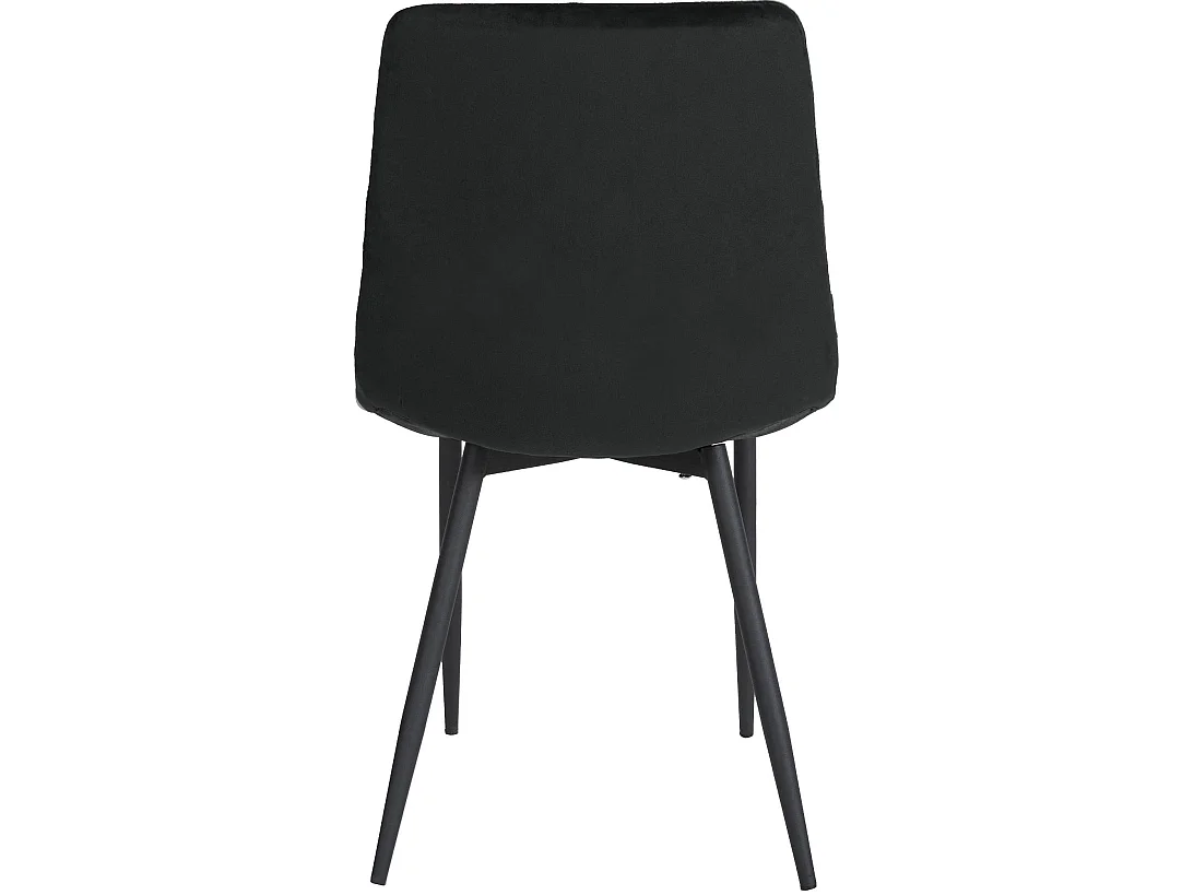 Eetkamerstoelen - Fluweel & natura (vierkant) - zwart - Telde