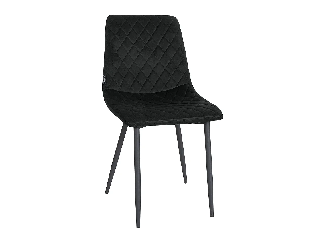 chaise salle à manger - Velours & Nature (carré) - Noir - Telde