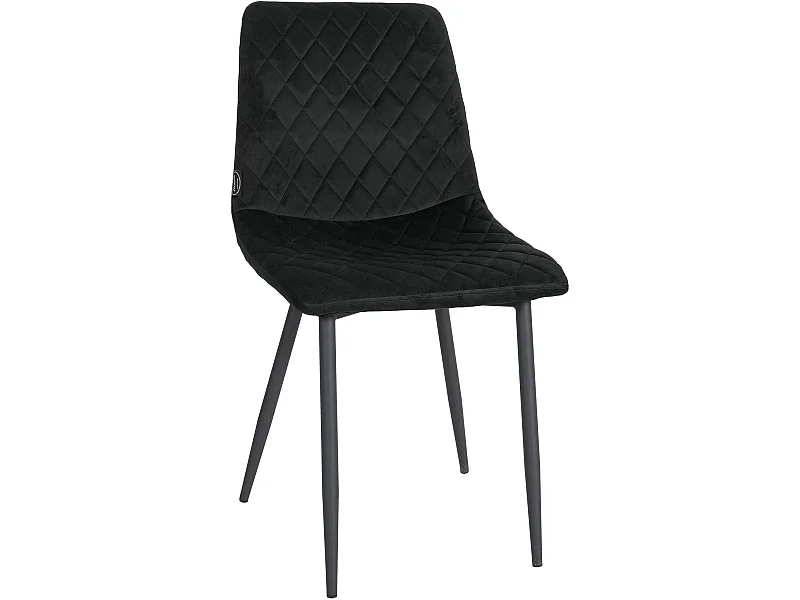 chaise salle à manger - Velours & Nature (carré) - Noir - Telde