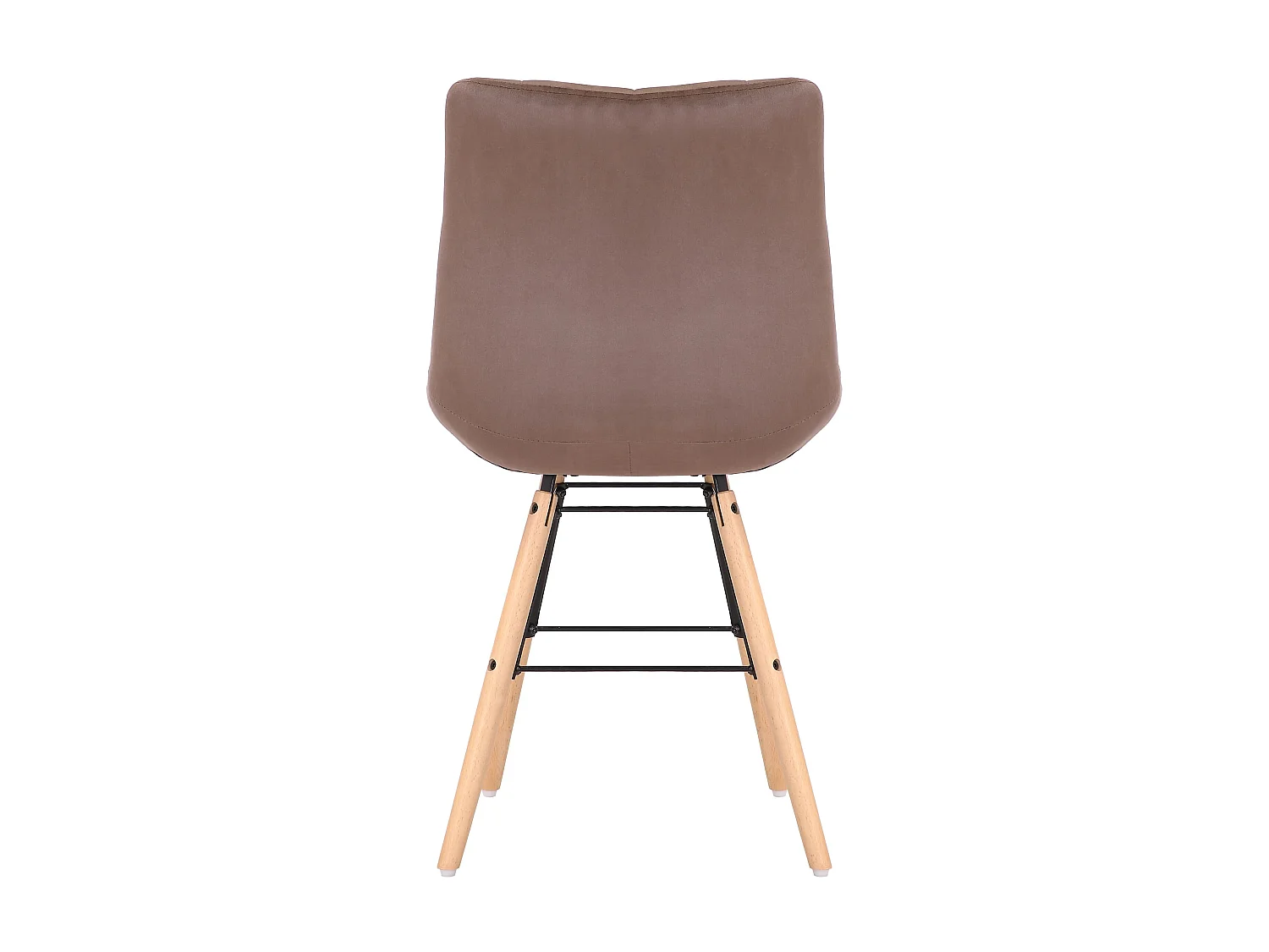 Lot de 2  chaise salle à manger - Velours & Bois - Marron - Leni